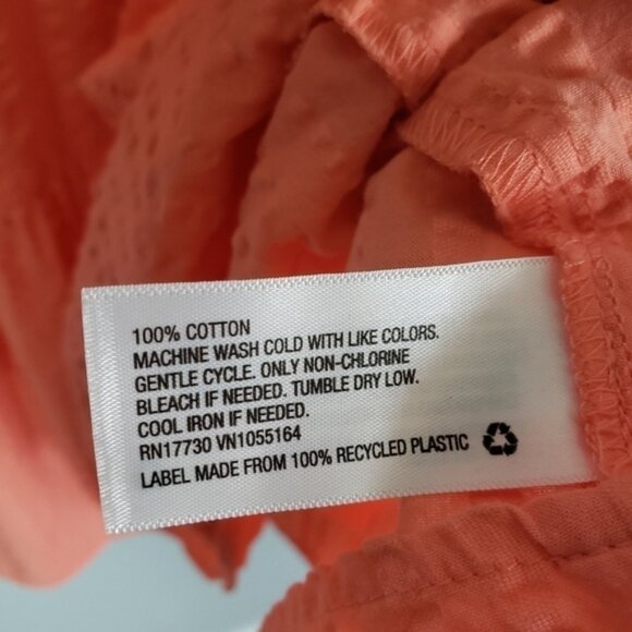 A NEW DAY Flutter Tiered Textured Babydoll Dress Sz M Peach Flowy Oversized - Picture 4 of 8